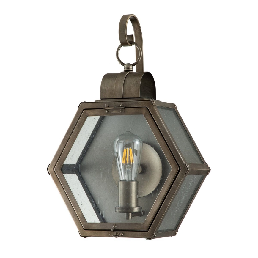 Quintiesse - Vonkajšie nástenné svietidlo HEATH M 1xE27/60W/230V IP44 bronzové