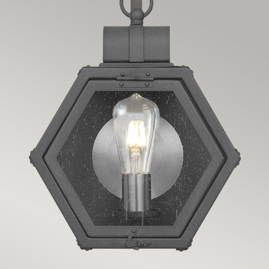 Quintiesse - Vonkajšie nástenné svietidlo HEATH M 1xE27/60W/230V IP44 čierne