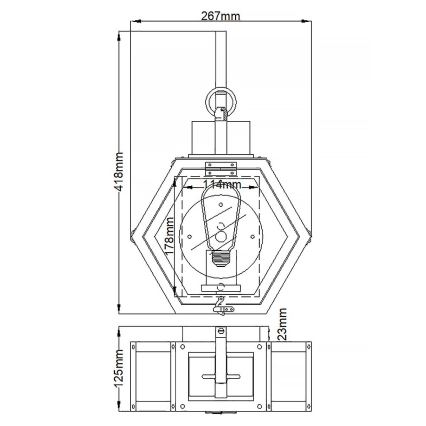 Quintiesse - Vonkajšie nástenné svietidlo HEATH M 1xE27/60W/230V IP44 čierne