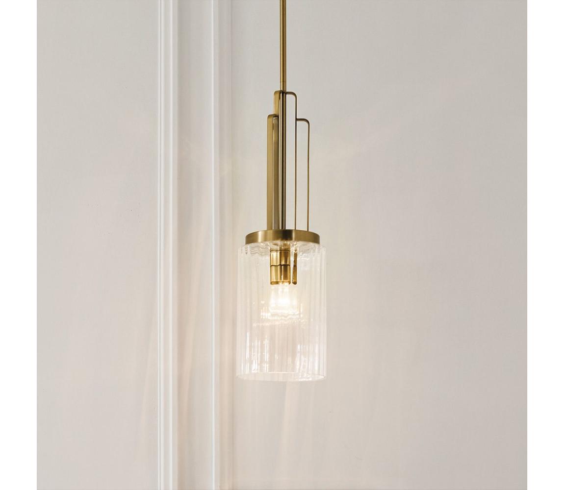 Elstead Quintiesse QN-KIMROSE-MP-BNB - Luster na tyči KIMROSE 1xE27/60W/230V zlatý QN-KIMROSE-MP-BNB