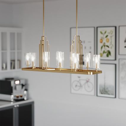 Quintiesse - Luster na tyči KIMROSE 10xE14/40W/230V zlatý