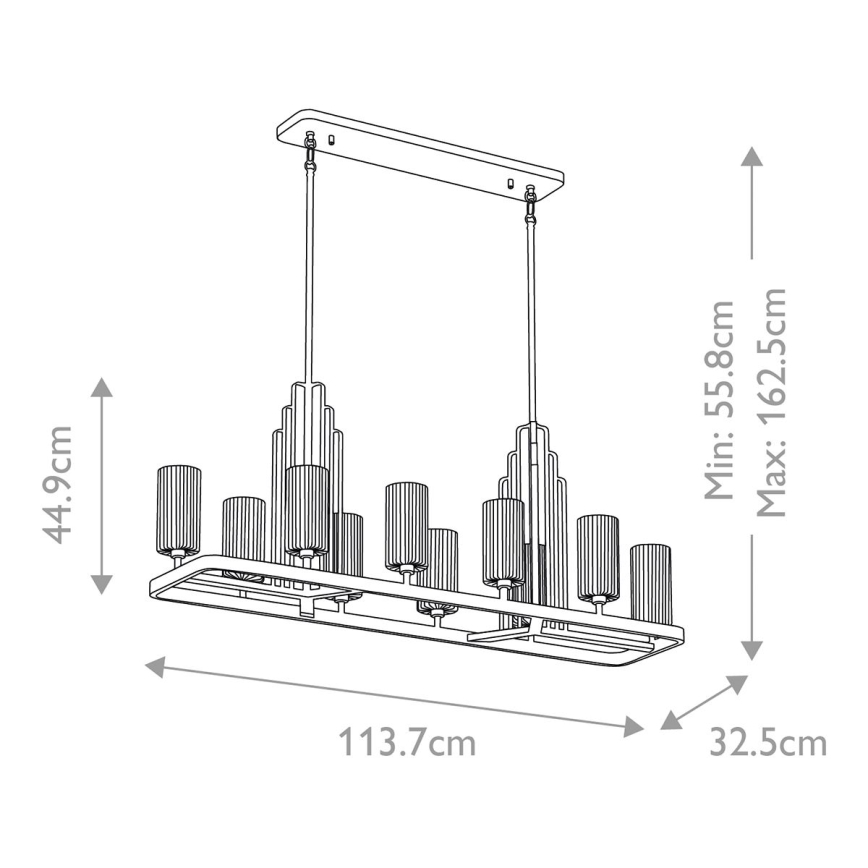 Quintiesse - Luster na tyči KIMROSE 10xE14/40W/230V zlatý