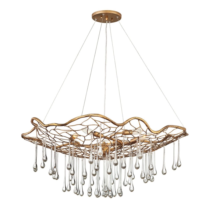 Quintiesse - Závesný luster na lankách LAGUNA 6xE14/40W/230V priemer 91,4 cm zlatý