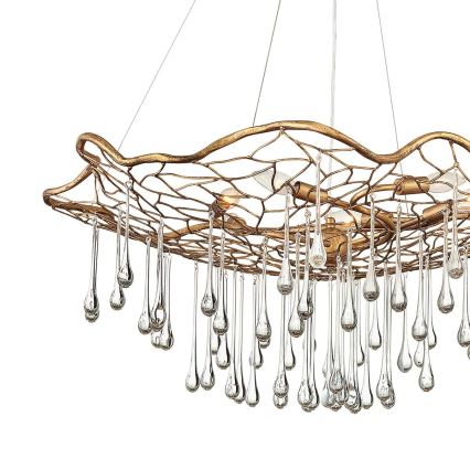 Quintiesse - Závesný luster na lankách LAGUNA 6xE14/40W/230V priemer 91,4 cm zlatý