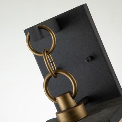 Quintiesse - Vonkajšie nástenné svietidlo LAHDEN M 1xE27/60W/230V IP44 čierna/zlatá