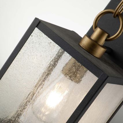 Quintiesse - Vonkajšie nástenné svietidlo LAHDEN M 1xE27/60W/230V IP44 čierna/zlatá