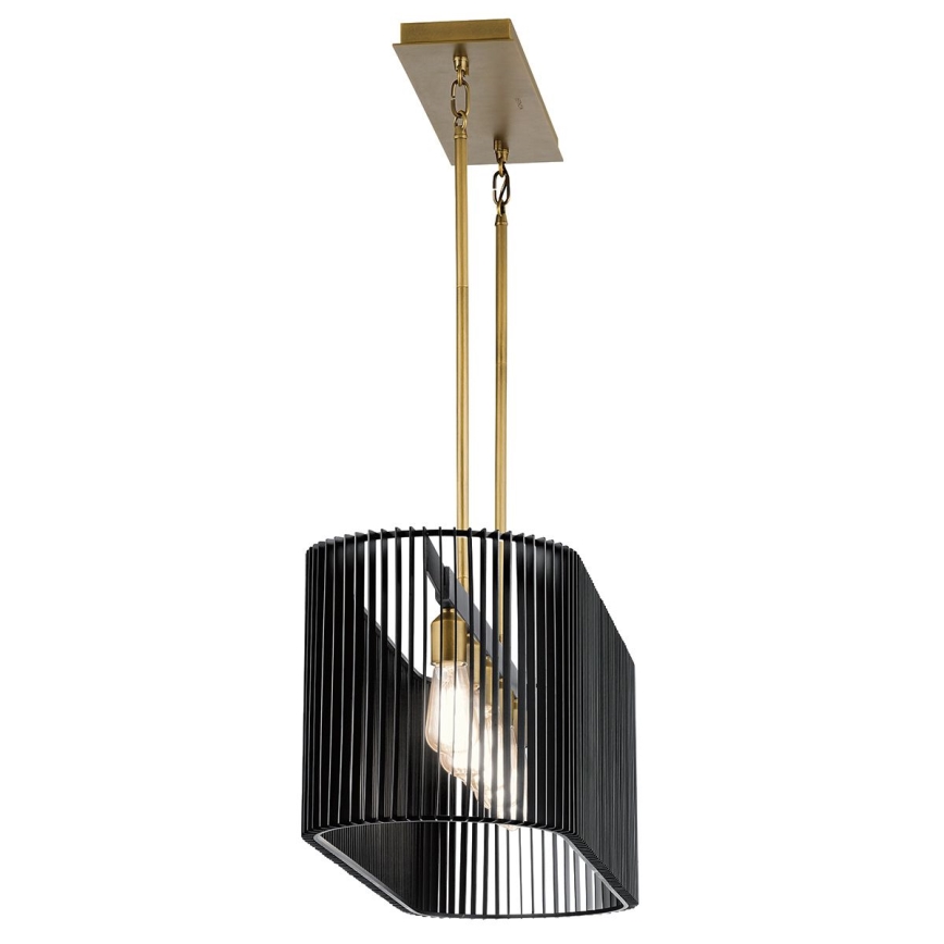 Quintiesse - Luster na tyči LINARA 5xE27/60W/230V čierna/zlatá