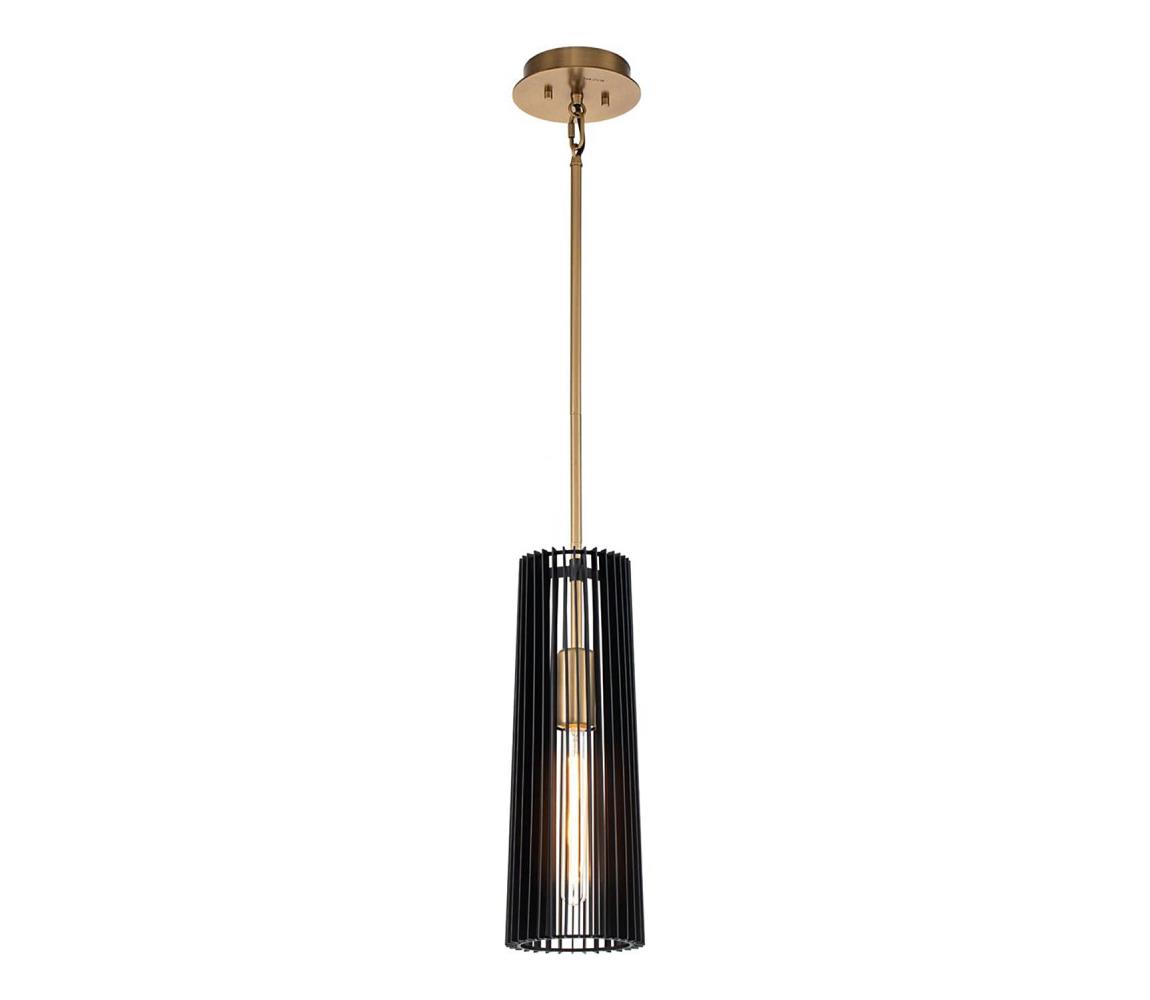 Elstead Quintiesse QN-LINARA-P-BK - Luster na tyči LINARA 1xE27/60W/230V čierna/zlatá QN-LINARA-P-BK