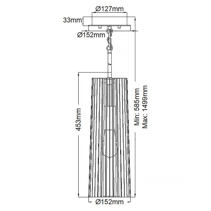 Quintiesse - Luster na tyči LINARA 1xE27/60W/230V pr. 15,2 cm čierna/zlatá
