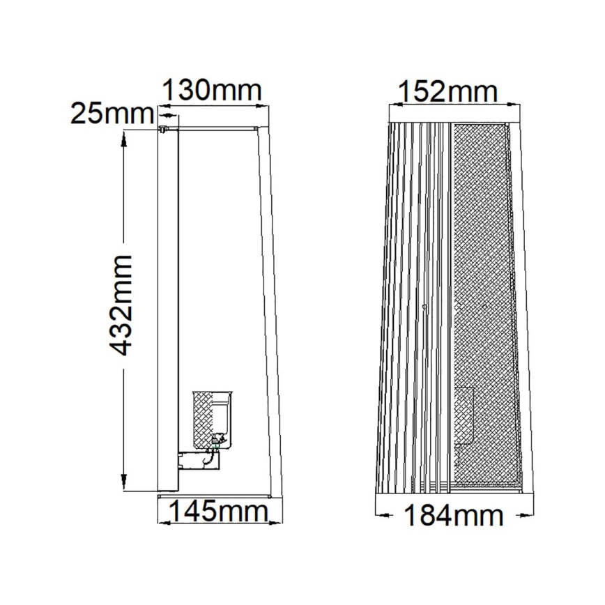 Quintiesse - Nástenné svietidlo LINARA 1xE27/60W/230V čierna/zlatá