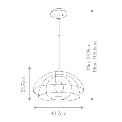 Quintiesse - Luster na tyči LOTUS 1xE27/60W/230V pr. 40,7 cm zlatá