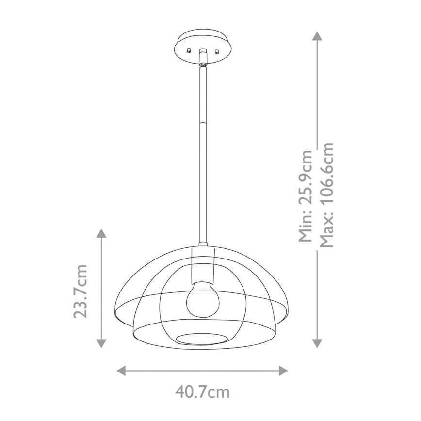 Quintiesse - Luster na tyči LOTUS 1xE27/60W/230V pr. 40,7 cm zlatá