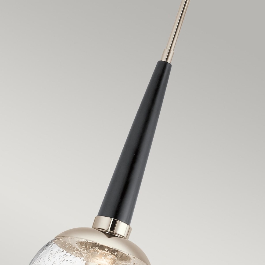 Quintiesse - Luster na tyči MARILYN 1xE27/60W/230V priemer 19,5 cm lesklý chróm/čierna