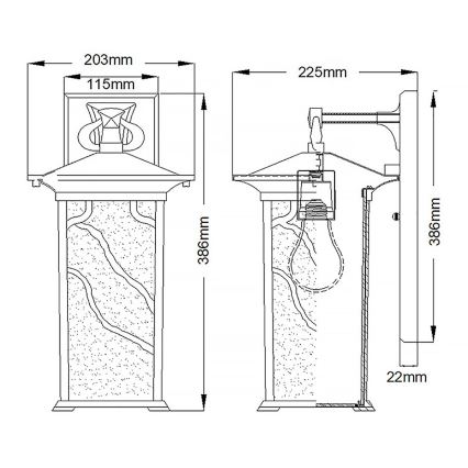 Quintiesse - Vonkajšie nástenné svietidlo MORRIS L 1xE27/60W/230V IP44 bronzové