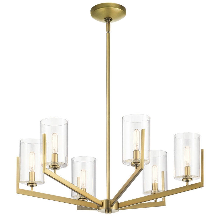 Quintiesse - Luster na tyči NYE 6xE14/40W/230V pr. 71,1 cm zlatý