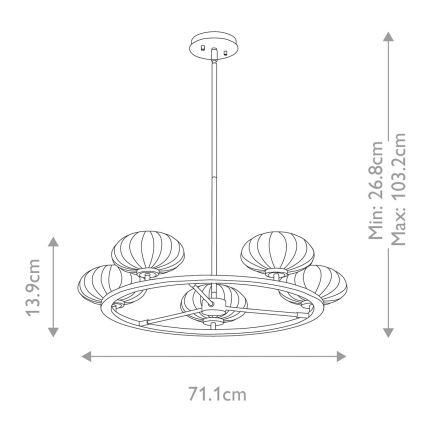 Quintiesse - LED kúpeľňový luster na tyči PIM 5xG9/3W/230V Ø 71,1 cm IP44 zlatý