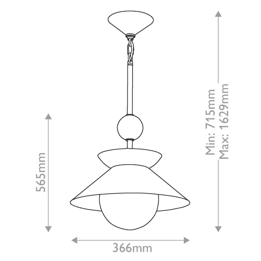 Quintiesse - Luster na tyči SAUCER M 1xE27/40W/230V priemer 36,6 cm zlatá