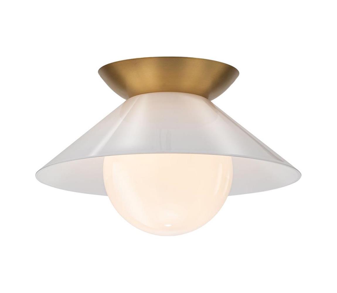 Elstead Quintiesse QN-SAUCER-FM-AB-OPAL - Stropné svietidlo SAUCER 1xE27/40W/230V zlaté QN-SAUCER-FM-AB-OPAL