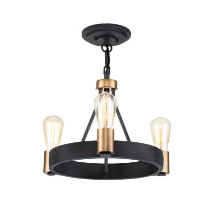 Quintiesse - Stropný luster na tyči SILAS 3xE27/60W/230V pr. 42,2 cm čierna/zlatá