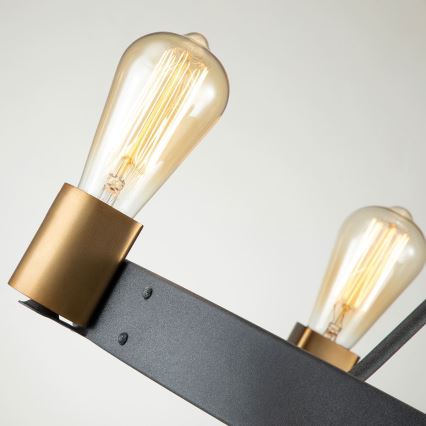 Quintiesse - Stropný luster na tyči SILAS 4xE27/60W/230V priemer 54,9 cm čierna/zlatá