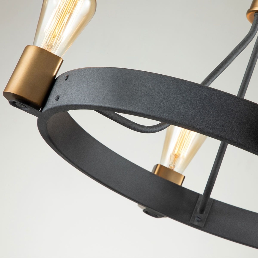 Quintiesse - Stropný luster na tyči SILAS 4xE27/60W/230V priemer 54,9 cm čierna/zlatá