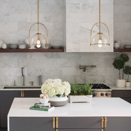 Quintiesse - Luster na tyči SOMERSET 1xE27/60W/230V pr. 28,9 cm bronzový