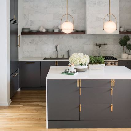 Quintiesse - Luster na tyči SOMERSET 1xE27/60W/230V priemer 28,9 cm bronzový