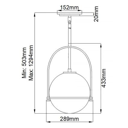 Quintiesse - Luster na tyči SOMERSET 1xE27/60W/230V priemer 28,9 cm bronzový