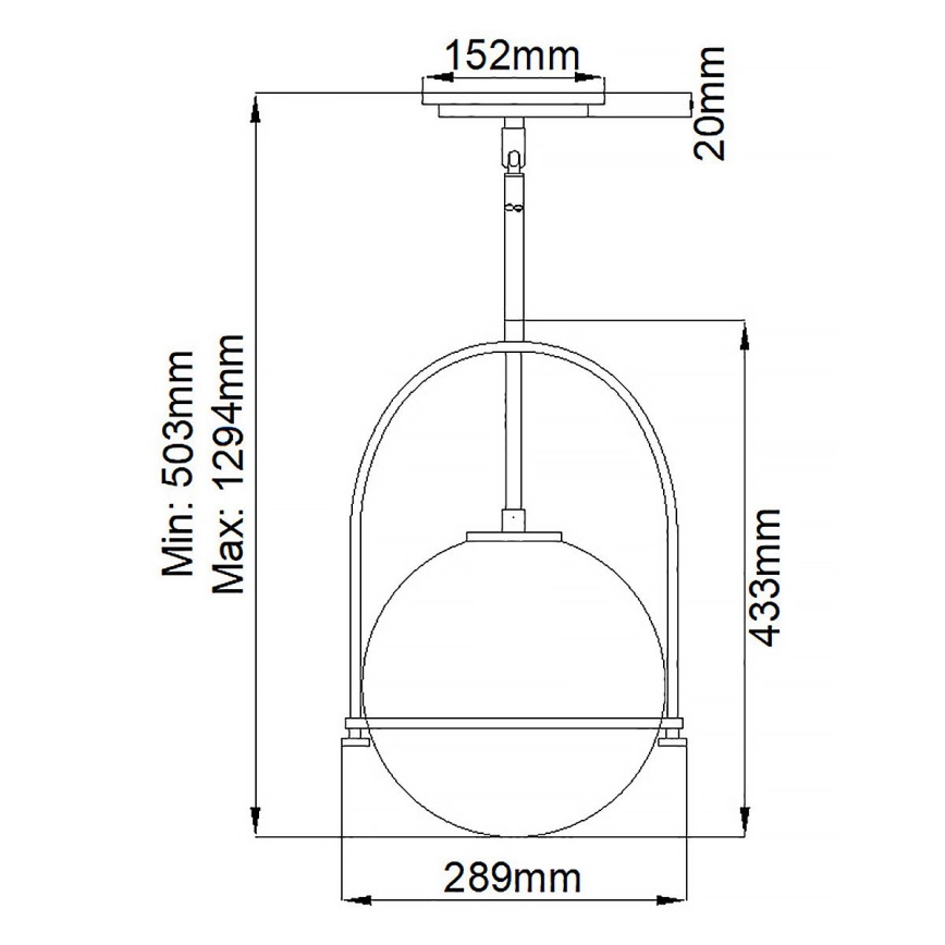 Quintiesse - Luster na tyči SOMERSET 1xE27/60W/230V priemer 28,9 cm bronzový