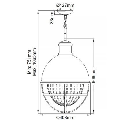 Quintiesse - Luster na tyči TOLLIS 1xE27/40W/230V priemer 40,8 cm matný chróm