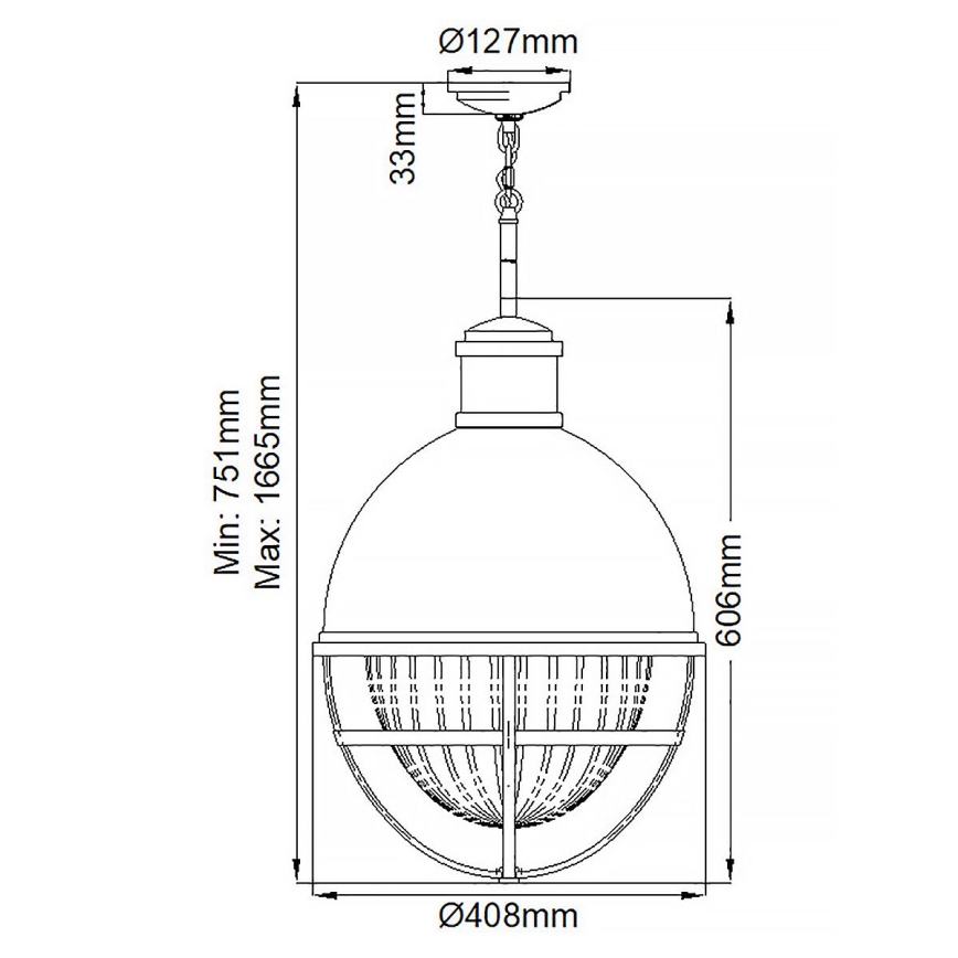 Quintiesse - Luster na tyči TOLLIS 1xE27/40W/230V priemer 40,8 cm matný chróm