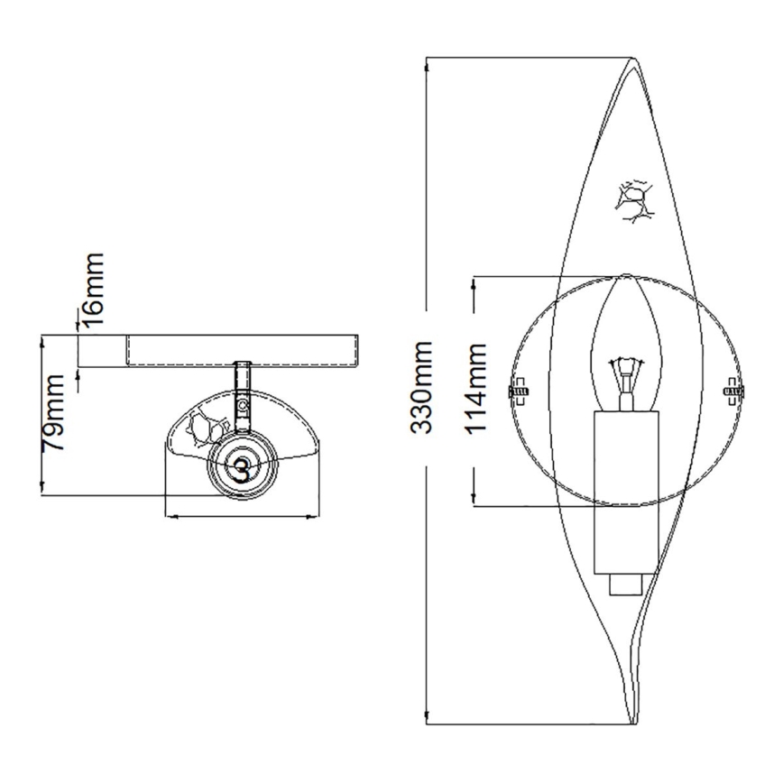Quintiesse - Nástenné svietidlo WILLOW 1xE14/40W/230V zlatá/čierna