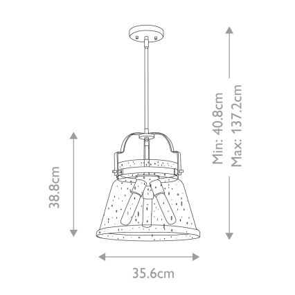 Quintiesse - Luster na tyči WIMBERLEY 3xE27/60W/230V pr. 35,6 cm zlatý
