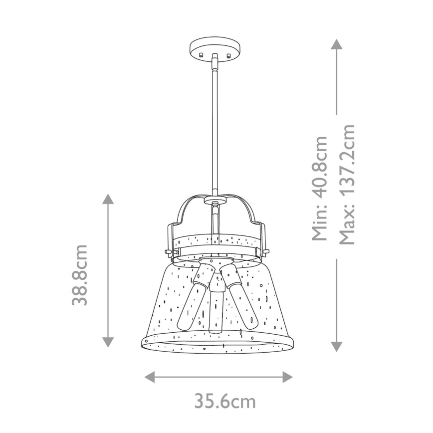 Quintiesse - Luster na tyči WIMBERLEY 3xE27/60W/230V pr. 35,6 cm zlatý