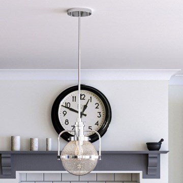 Quintiesse - Vonkajší luster na tyči TRIOCENT 1xE27/40W/230V IP44 lesklý chróm