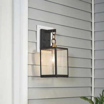 Quintiesse - Vonkajšie nástenné svietidlo LAHDEN M 1xE27/60W/230V IP44 čierna/zlatá