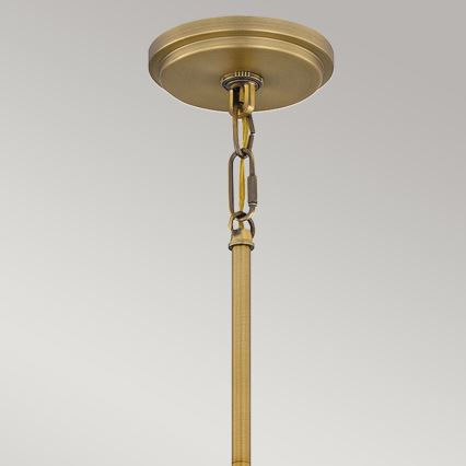 Quoizel - Luster na tyči BRECKEN 2xE27/60W/230V zlatý/mramorový dekor