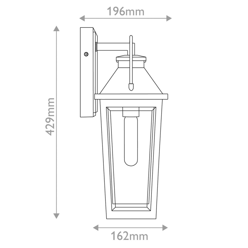 Quoizel - Vonkajšie nástenné svietidlo BUCKLEY M 1xE27/40W/230V IP44 čierna