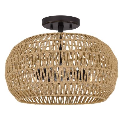 Quoizel - Stropné svietidlo CASABLANCA 3xE27/60W/230V hnedé