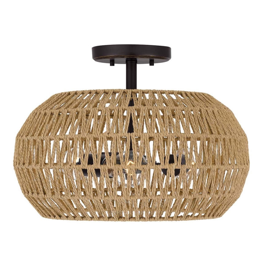 Quoizel - Stropné svietidlo CASABLANCA 3xE27/60W/230V hnedé