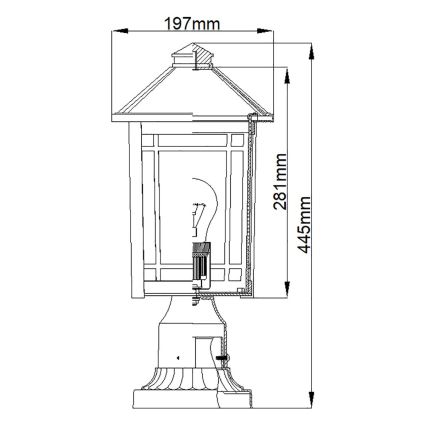 Quoizel - Vonkajšia lampa CEDAR POINT 1xE27/60W/230V IP44