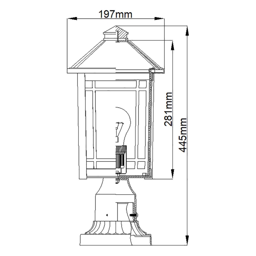 Quoizel - Vonkajšia lampa CEDAR POINT 1xE27/60W/230V IP44