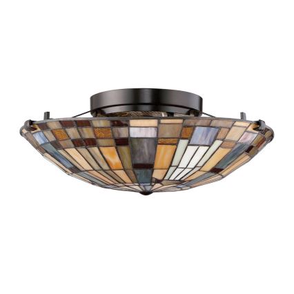 Quoizel - Stropné svietidlo Tiffany INGLENOOK 2xE27/60W/230V pr. 40,7 cm