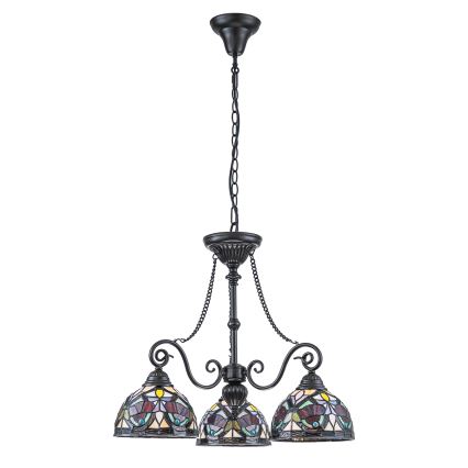 Quoizel - Závesný luster na reťazi Tiffany LARISSA 3xE27/60W/230V pr. 63,6 cm
