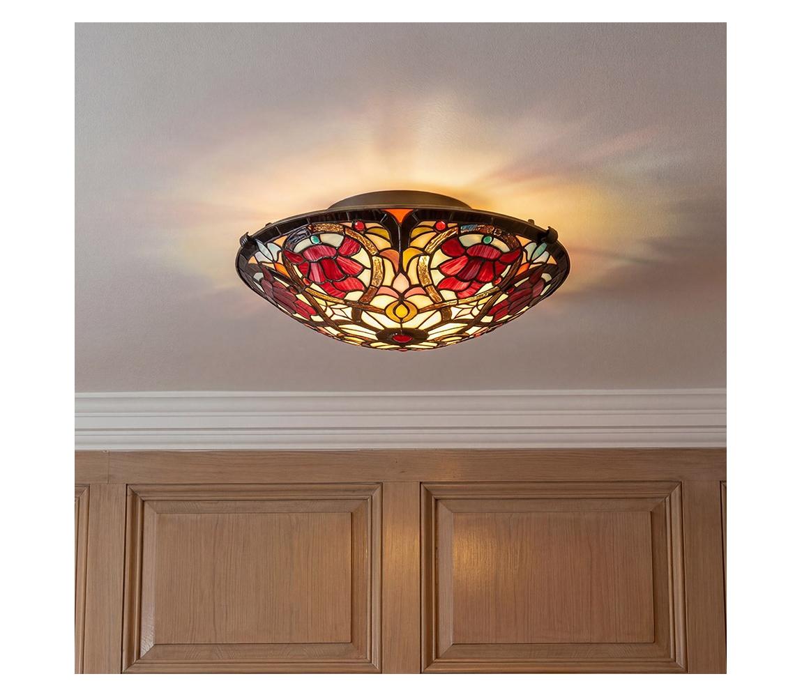 Elstead Quoizel QZ-LARISSA-F - Stropné svietidlo Tiffany LARISSA 2xE27/40W/230V QZ-LARISSA-F