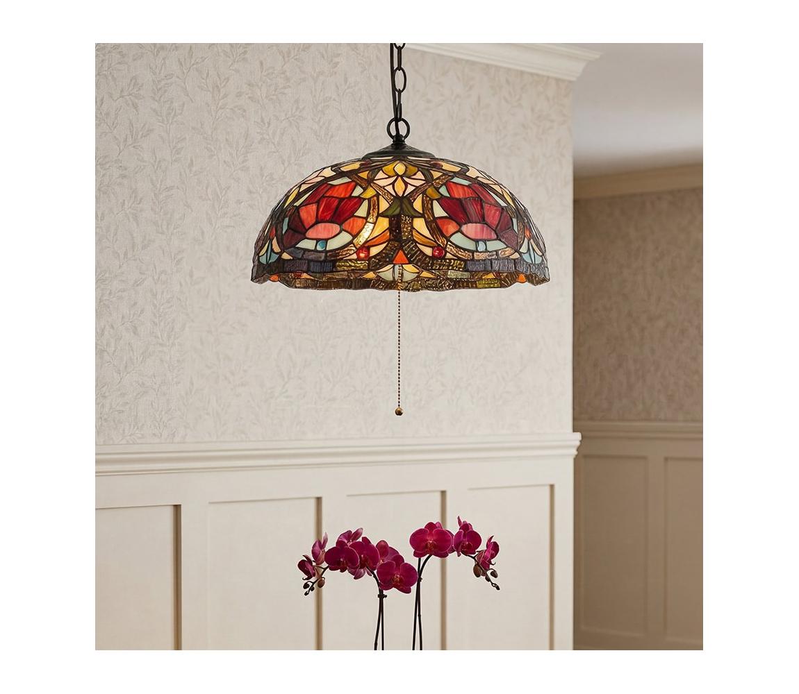 Elstead Quoizel QZ-LARISSA-P - Luster na reťazi Tiffany LARISSA 3xE27/60W/230V QZ-LARISSA-P