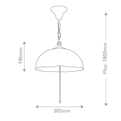 Quoizel - Luster na reťazi Tiffany LARISSA 3xE27/60W/230V priemer 38,5 cm