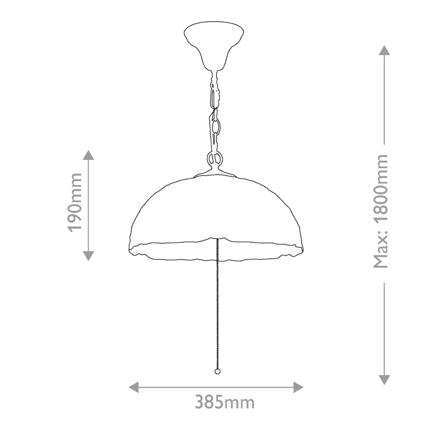 Quoizel - Luster na reťazi Tiffany LARISSA 3xE27/60W/230V priemer 38,5 cm