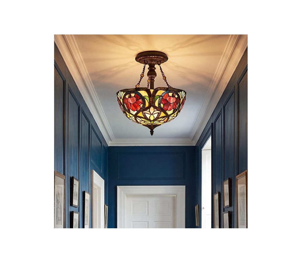 Elstead Quoizel QZ-LARISSA-SF - Prisadený luster Tiffany LARISSA 2xE27/60W/230V QZ-LARISSA-SF