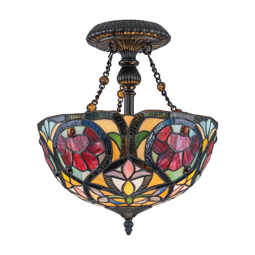 Quoizel - Prísadený luster Tiffany LARISSA 2xE27/60W/230V priemer 35 cm